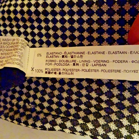 Zara Collection Pre-Loved Size Small Black Diamond Checkered Bodycon Dress - Picture 8 of 8